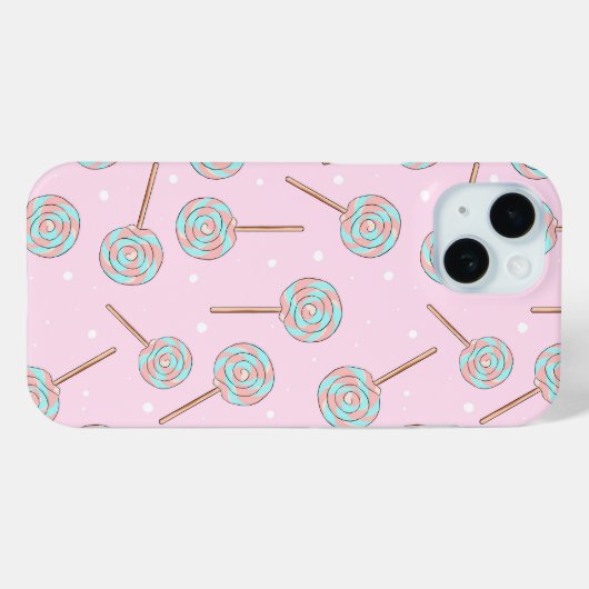 Cute Pink Pastel Lollipop Seamless Pattern Case-Mate iPhone Case (Achterkant (horizontaal))