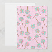Cute Pink Pastel Lollipop Seamless Pattern Kaart (Voorkant / Achterkant)