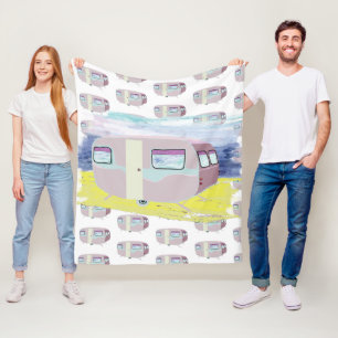 Cute Pink Pattern Caravan Art Fleece Deken