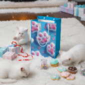 Cute Pink Paw Print Gift Bag Medium Cadeauzakje