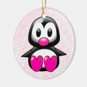 Cute Pink Penguin Keramisch Ornament (Links)
