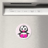 Cute Pink Penguin Magneet (Insitu (Vaatwasser))