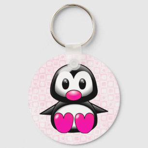 Cute Pink Penguin Sleutelhanger