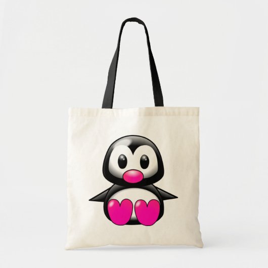 Cute Pink Penguin Tote Bag (Voorkant)