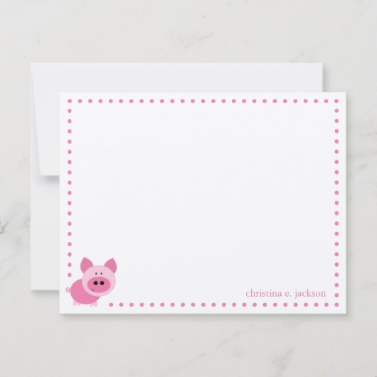 Cute Pink Personalized Note Card Notitiekaartje (Voorkant)
