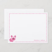 Cute Pink Personalized Note Card Notitiekaartje (Voorkant / Achterkant)