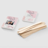 Cute Pink Photo Weddenschap Save the Date Calendar Handwaaier (Niet-gemonteerd)