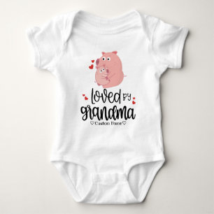 Cute Pink Pig en Piglet - Van oma gehouden Romper