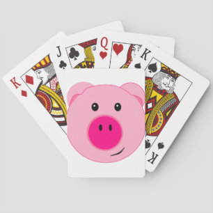Cute Pink Pig Pokerkaarten