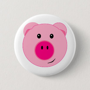 Cute Pink Pig Ronde Button 5,7 Cm