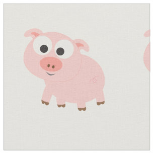 Cute Pink Pig Stof