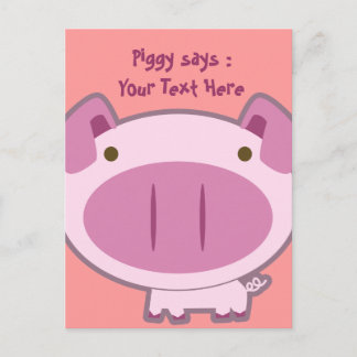 CUTE PINK PIGGY BRIEFKAART