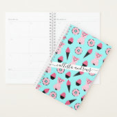 Cute Pink Piggy Donut Ice Cone Patroon Planner (Display)