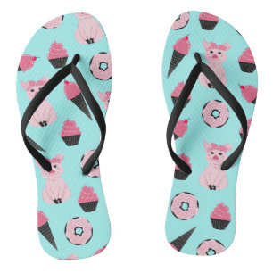 Cute Pink Piggy Donut Ice Cone Patroon Teenslippers