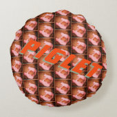 Cute Pink Piglets Patroon Rond Kussen (Achterkant)