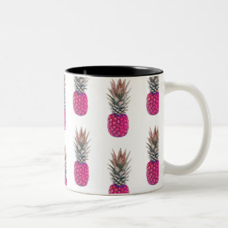 Cute Pink Pineapple Patroon Tweekleurige Koffiemok