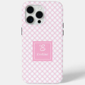 Cute Pink Plaid iPhone Case – Trendy Clear Design (Achterkant)