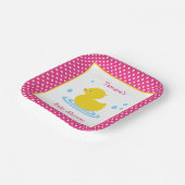 Cute Pink Polka Dot Duck Baby shower Paper Bord (Gebogen)