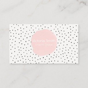 Cute Pink Polka Dots Dance Visitekaartje