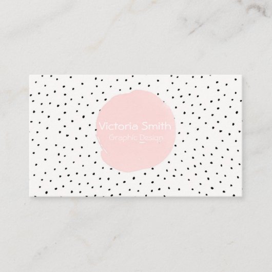 Cute Pink Polka Dots Dance Visitekaartje (Voorkant)