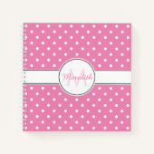 Cute Pink Pot Pattern Monogram Notitieboek (Voorkant)