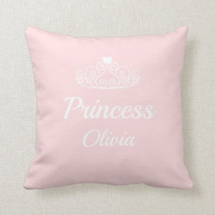 Cute Pink Princess Name with Tiara  Kussen