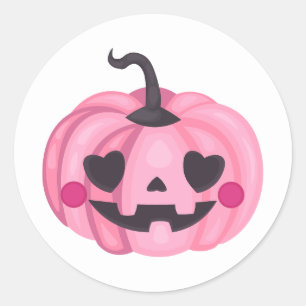 Cute Pink Pumpkin Ronde Sticker