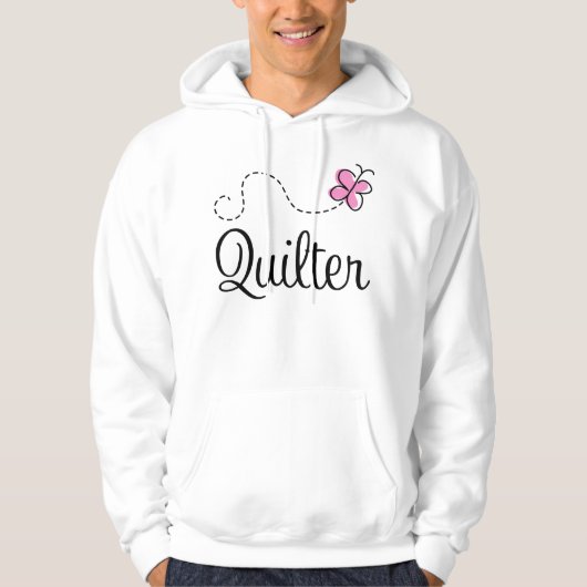 Cute Pink Quilter Gift Hoodie (Voorkant)