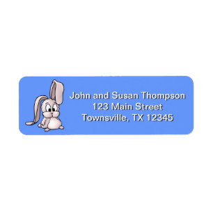 Cute Pink Rabbit Cartoon Etiket