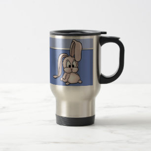Cute Pink Rabbit Cartoon Reisbeker