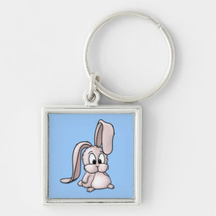 Cute Pink Rabbit Cartoon Sleutelhanger