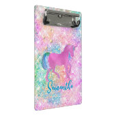 Cute Pink Rainbow unicorn Glitter monogram Mini Klembord (Schuin)