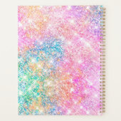 Cute Pink Rainbow unicorn Glitter monogram Planner (Achterkant)