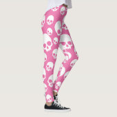 Cute Pink Random Skulls Motifs Leggings (Droite)