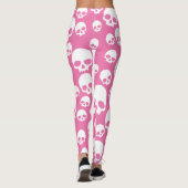 Cute Pink Random Skulls Motifs Leggings (Dos)