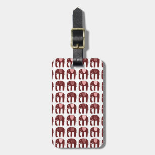 Cute Pink Red Elephants Pattern GEPERSONALISEERD Bagagelabel
