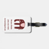 Cute Pink Red Elephants Pattern GEPERSONALISEERD Bagagelabel (Achterkant horizontaal)