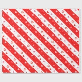 Cute Pink & Red Heart Confetti op strips Cadeaupapier (Vlak)