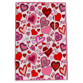 Cute Pink Red Hearts Blush Love Pattern Medium Cadeauzakje (Voorkant)