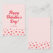 Cute Pink Red Hearts Valentijnsdag Notitiekaartje (Voorkant / Achterkant)