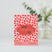 Cute Pink & Red Leopard Hearts Kinder Classroom Feestdagenkaart (Staand voorkant)