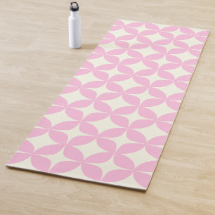 Cute Pink Retro Geometric Shapes Mid Mod Pattern Yogamat