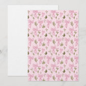 Cute Pink Ribbon Floral Seamless Pattern Kaart (Voorkant / Achterkant)