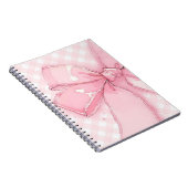 cute pink ribbon notebook notitieboek (Rechterzijde)