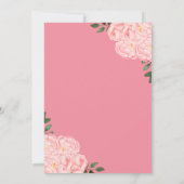 Cute Pink Rose Baby shower Uitnodiging (Achterkant)