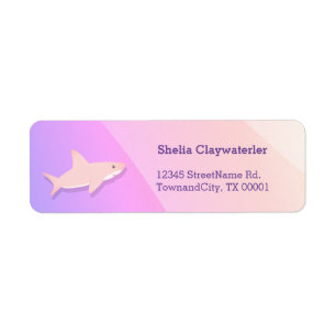 Cute Pink Shark Paars Etiket