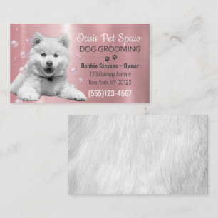 Cute Pink Shimmer Dog Pet Grooming Service Visitekaartje