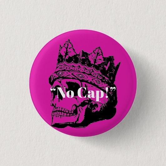 Cute Pink  Skull Crown Gepersonaliseerd Button (Voorkant)
