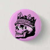 Cute Pink Skull Crown Gepersonaliseerd Button (Voorkant)