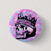 Cute Pink  Skull Crown Gepersonaliseerd Button (Voorkant)